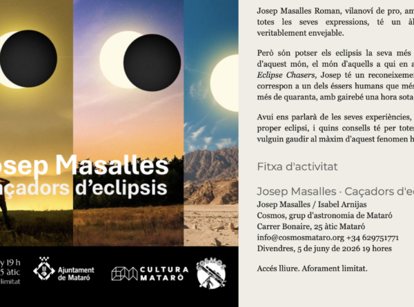 Observació d'Eclipsis - Conferència de Josep Masalles